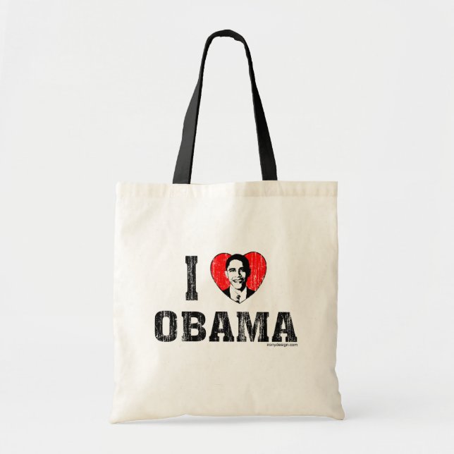 Bolsa Tote Eu Amo Bolsas Obama (Frente)