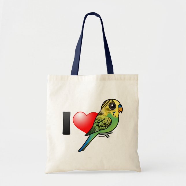 Bolsa Tote Eu amo Budgies (Frente)