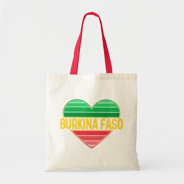 Bolsa Tote Eu Amo Burkina Faso, Heart Burkinabè (Frente)