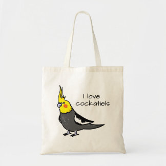 Bolsa Tote Eu Amo Cacatuas Cinzentas Normais