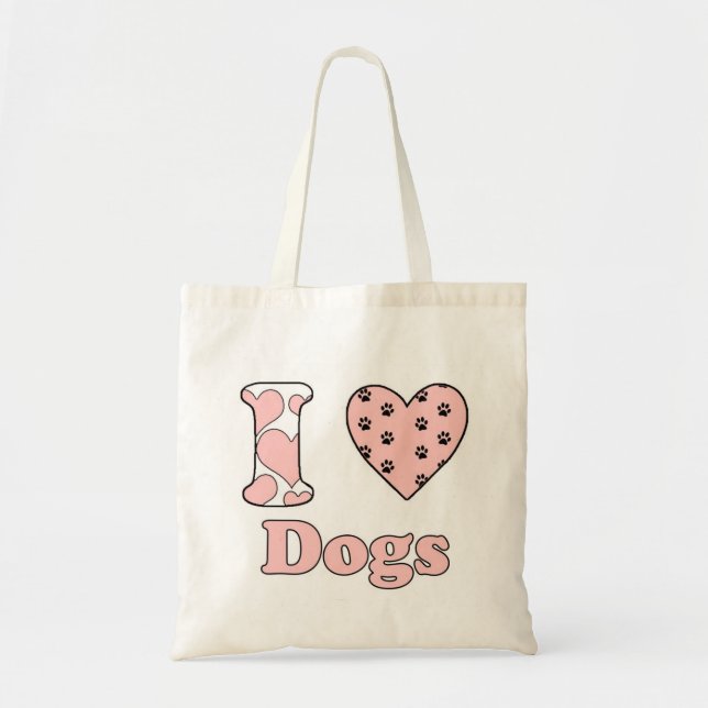 Bolsa Tote Eu amo cachorros (Frente)