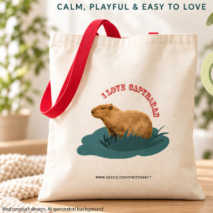 Bolsa Tote Eu Amo Capivaras Amante de Capivara Fofa