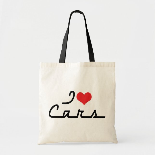 Bolsa Tote Eu Amo Carros com Coração - Amante de Carros Cláss (Frente)