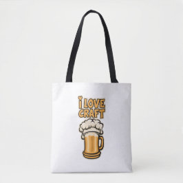 Bolsa Tote Eu Amo Cerveja Artesanato
