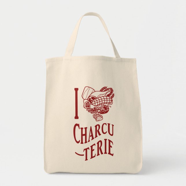 Bolsa Tote Eu Amo Charcuterie (Frente)