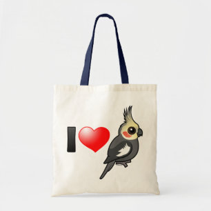 Bolsa Tote Eu amo Cockatiels