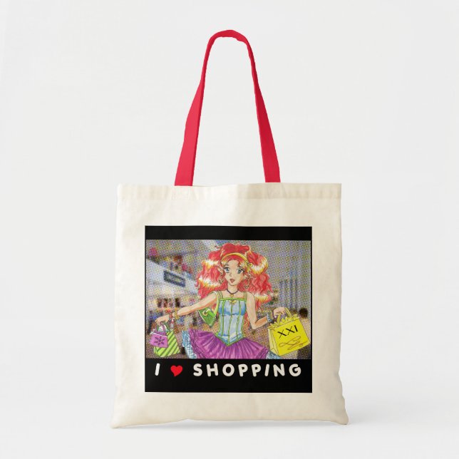 BOLSA TOTE EU AMO COMPRAR (Frente)