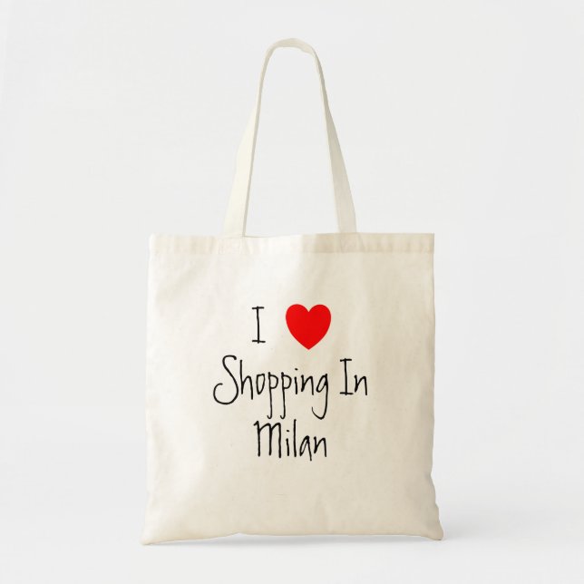 Bolsa Tote Eu Amo Compras Em Milan Shopping (Frente)