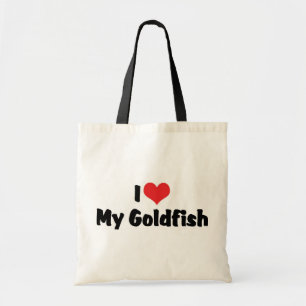Bolsa Tote Eu Amo Coração Meu Peixe Dourado - Amante de Peixe