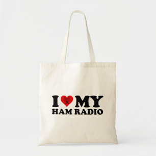 Bolsa Tote Eu Amo (Coração) Meu Rádio de Ham