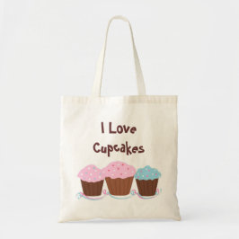 Bolsa Tote Eu Amo Cupcakes