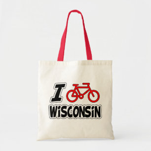 Bolsa Tote Eu amo dar um ciclo Wisconsin