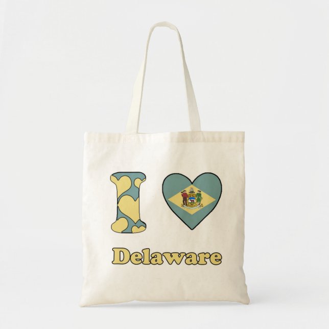 Bolsa Tote Eu amo Delaware (Frente)