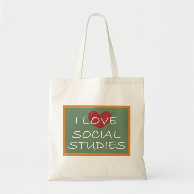 Bolsa Tote Eu amo estudos sociais (Frente)