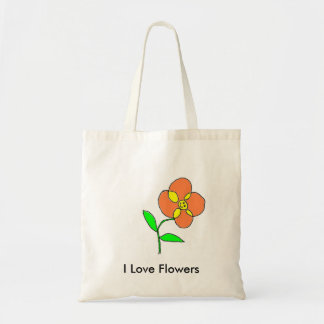 Bolsa Tote Eu amo flores