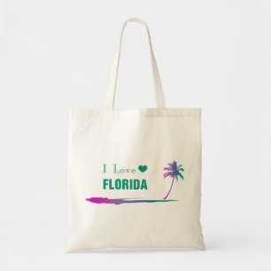 Bolsa Tote Eu Amo Flórida Verde Colorida