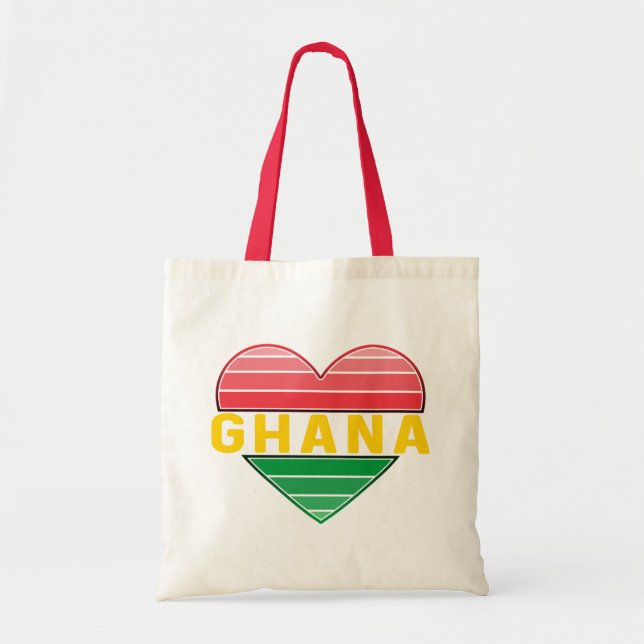 Bolsa Tote Eu Amo Gana, Coração Gana (Frente)