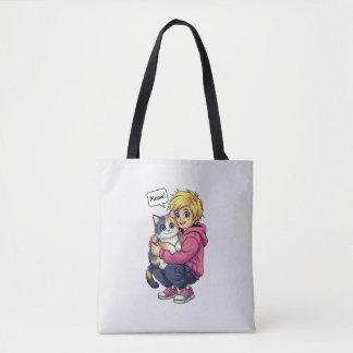 Bolsa Tote Eu amo gato