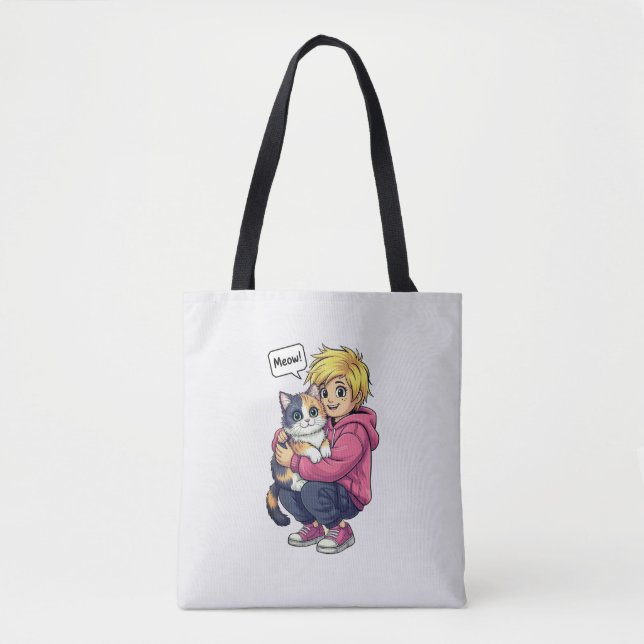 Bolsa Tote Eu amo gato (Frente)