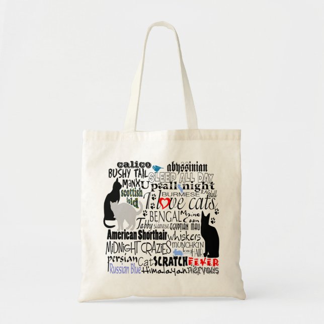 Bolsa Tote Eu Amo Gatos (Frente)
