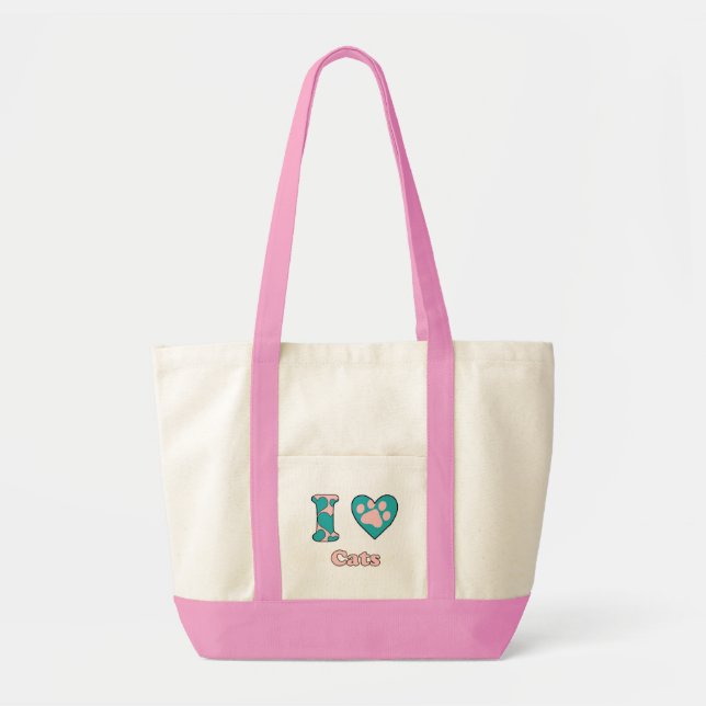 Bolsa Tote Eu amo gatos (Frente)