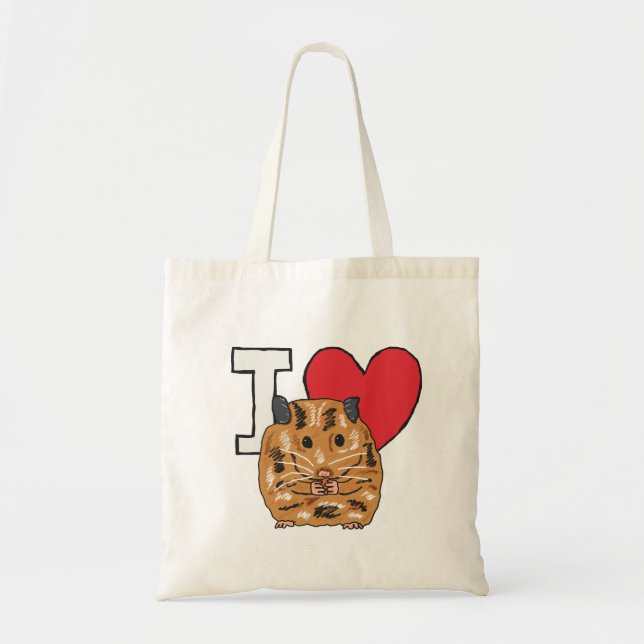Bolsa Tote Eu Amo Hamsters (Frente)