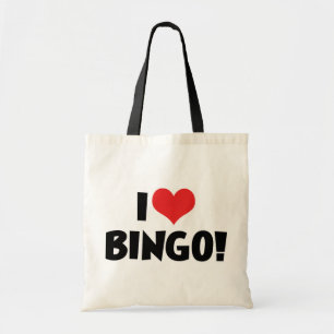 Bolsa Tote Eu Amo Heart Bingo! - Amantes de Bingo