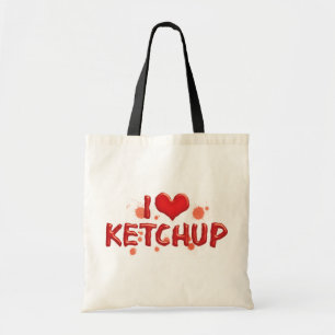 Bolsa Tote Eu Amo Ketchup Coração - Amante de Catsup