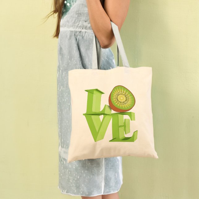 Bolsa Tote EU AMO KIWI (Frutas Kiwi/Berry Kiwi) (Criador carregado)