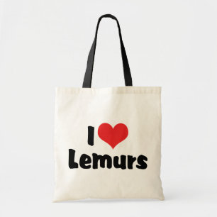 Bolsa Tote Eu Amo Lêmures Coração