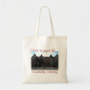 Bolsa Tote Eu amo ler @ a biblioteca de Sandusky