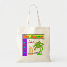 "Eu amo Los Angeles" Sun Palm Tree & Surfer #2 Bag