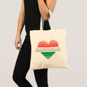 Bolsa Tote Eu amo Madagascar, coração malgaxe