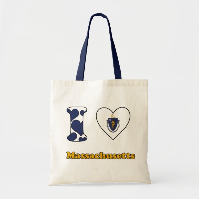 Bolsa Tote Eu amo Massachusetts (Frente)