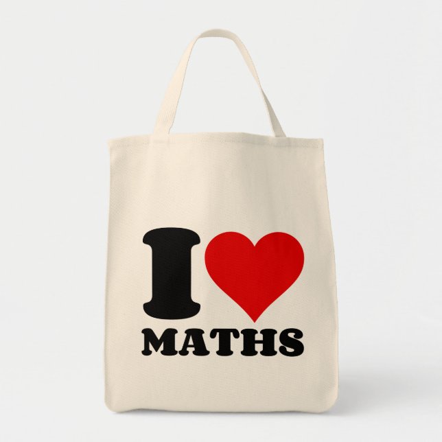 BOLSA TOTE EU AMO MATEMÁTICA (Frente)