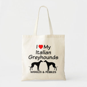 Bolsa Tote Eu Amo Meu Bag De Cães De Greyhound Italianos