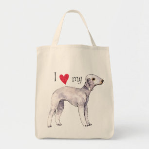 Bolsa Tote Eu amo meu Bedlington Terrier