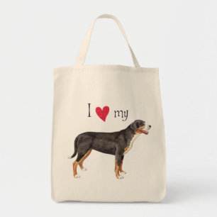 Bolsa Tote Eu amo meu Cachorro de Montanha Suíço Maior