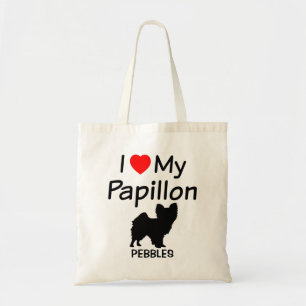 Bolsa Tote Eu Amo Meu Cachorro De Papillon