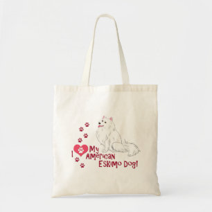 Bolsa Tote Eu Amo Meu Cachorro Esquimó Americano!