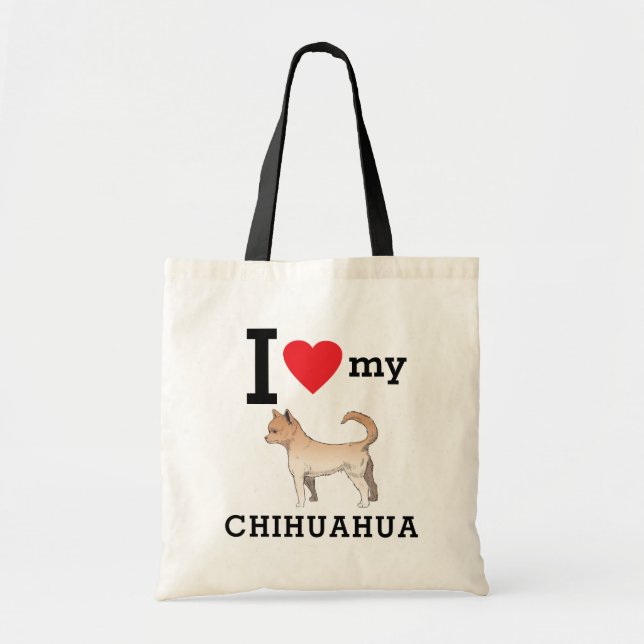 Bolsa Tote Eu Amo Meu Chihuahua (Frente)