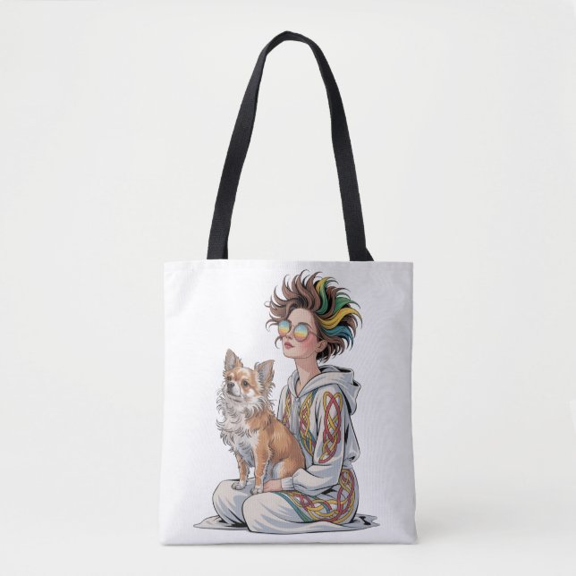 Bolsa Tote eu amo meu chihuahua (Frente)