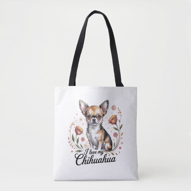 Bolsa Tote Eu amo meu chihuahua  (Frente)