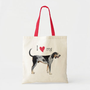 Bolsa Tote Eu amo meu Coonhound de Bluetick