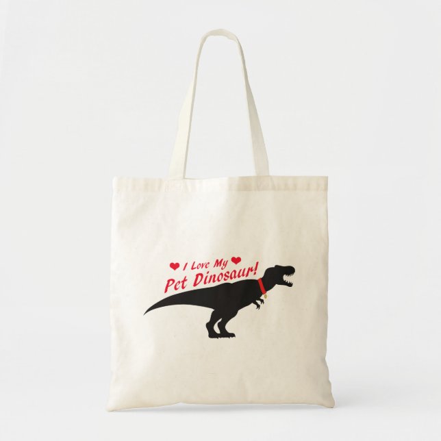 Bolsa Tote Eu Amo Meu Dinossauro De Pet (Frente)