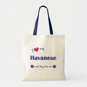 Bolsa Tote Eu amo meu Havanese (os cães múltiplos)