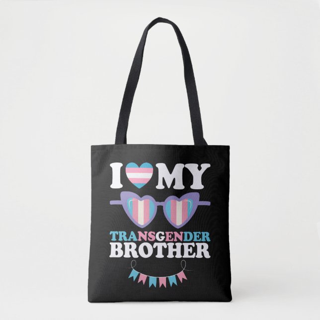 Bolsa Tote Eu Amo Meu Irmão Transgênero Transgender Family Tr (Frente)