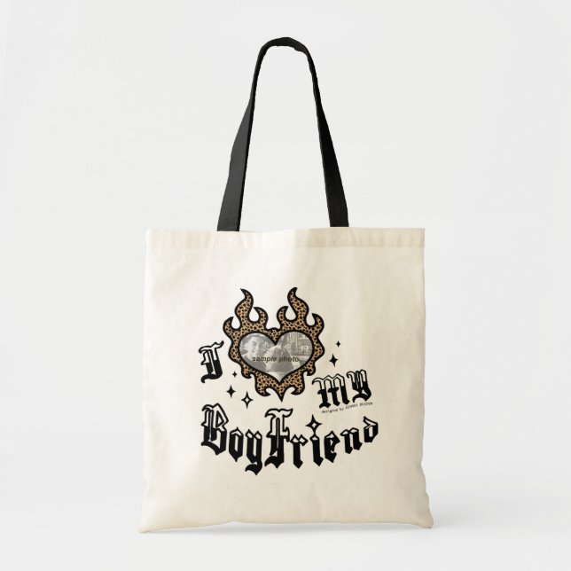 Bolsa Tote Eu Amo Meu Namorado - Guepardo - DingusDesign (Frente)