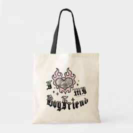 Bolsa Tote Eu Amo Meu Namorado - Rosa - DingusDesign 