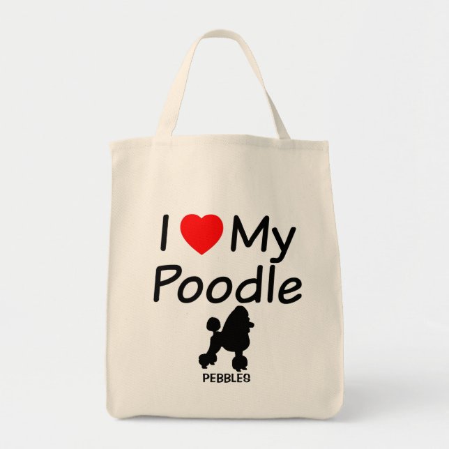 Bolsa Tote Eu Amo Meu Poodle (Frente)